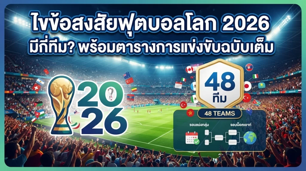 ไขข้อสงสัยฟุตบอลโลก 2026 มีกี่ทีม? พร้อมตารางการแข่งขันฉบับเต็ม